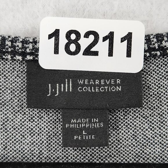 J Jill Dress Womens Large Petite Gray Knit 3/4 Bell Sleeve A Line Shift Casual - Picture 6 of 10
